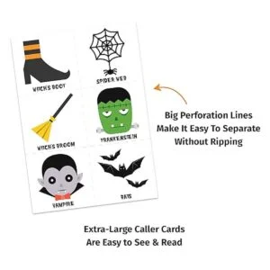 Juego de bingo de Halloween paquete de 30 cartas de_3