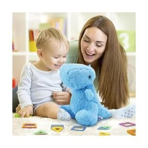 VANLINNY Peluche de dinosaurio azul juguete de peluche de_6