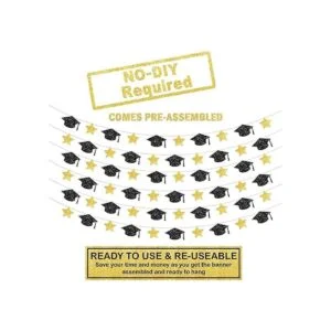 Guirnalda de gorra de graduación grande con brillantina_2