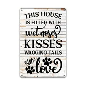 QIONGQI Funny Dog Rules Metal Tin Sign Decoración de Pared_1