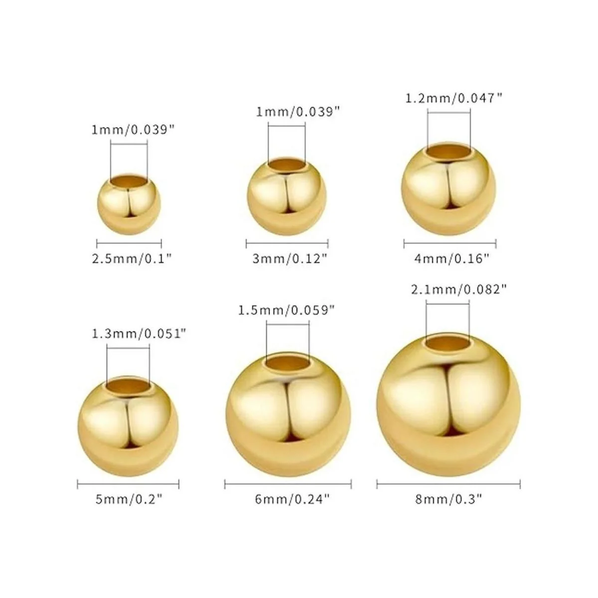 JinCraft 200 cuentas chapadas en oro de 14 quilates de_5