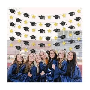 Guirnalda de gorra de graduación grande con brillantina_6