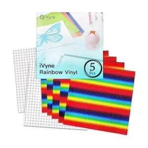 iVyne Paquete de 5 hojas de vinilo con purpurina arcoíris_1