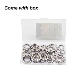 Maydahui 40 anillos de resorte de aleación de zinc clip_7