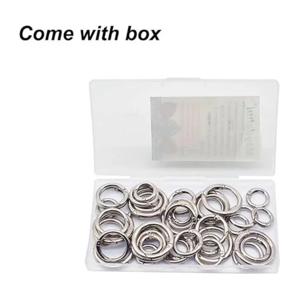 Maydahui 40 anillos de resorte de aleación de zinc clip_7