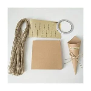 50 conos de papel kraft para regalo confeti de boda_6