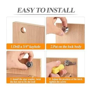 Kitmose Juego de 2 cerraduras de leva para gabinete 2_6