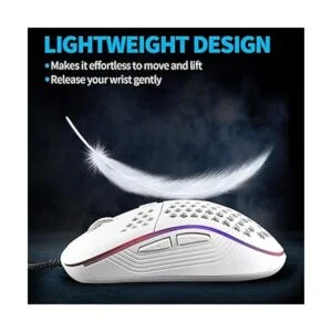 Mouse para juegos con cable de panal de abeja_2