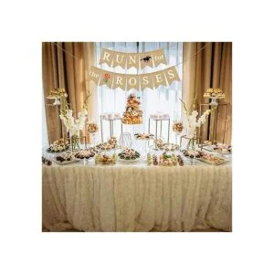 Pudodo Guirnalda de arpillera para la decoración de las_5