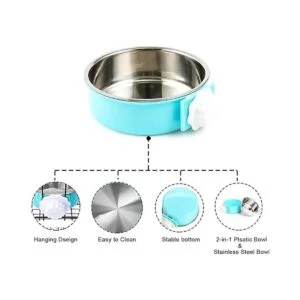 HERCOCCI Cuenco extraíble de acero inoxidable para perros_3