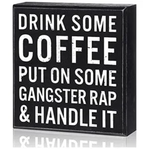 Letrero de caja de café letrero de madera con texto en_1