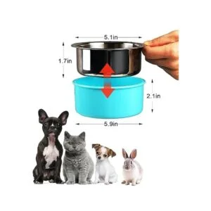 HERCOCCI Cuenco extraíble de acero inoxidable para perros_6
