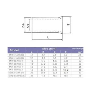Teansic Kit de 50 piezas de casquillos AWG 10 de alambre_3