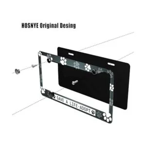 HOSNYE Save A Life Adopt Marco de placa de matrícula en_3