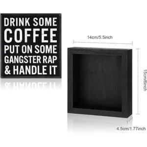 Letrero de caja de café letrero de madera con texto en_2