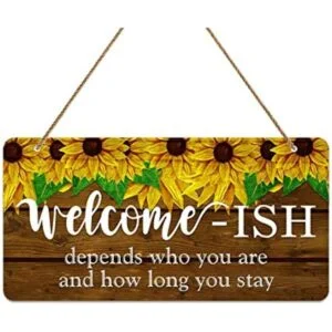 Letrero de bienvenida con diseño de girasol de PETCEE para_1