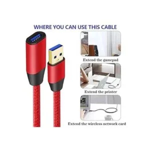 BELIPRO Cable de extensión USB de 5.9 ft paquete de 2_2