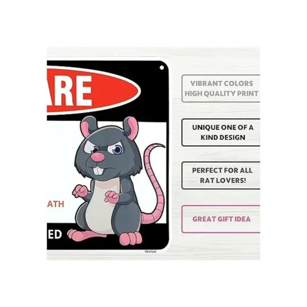 Venicor Signo de Beware of Rat 8 x 12 pulgadas_3