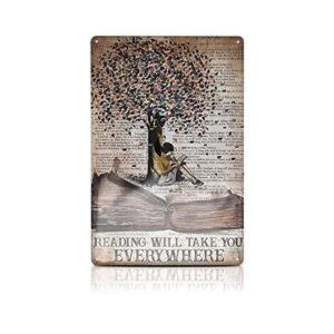 MALLONY Letrero de metal para leer con texto en inglés_1