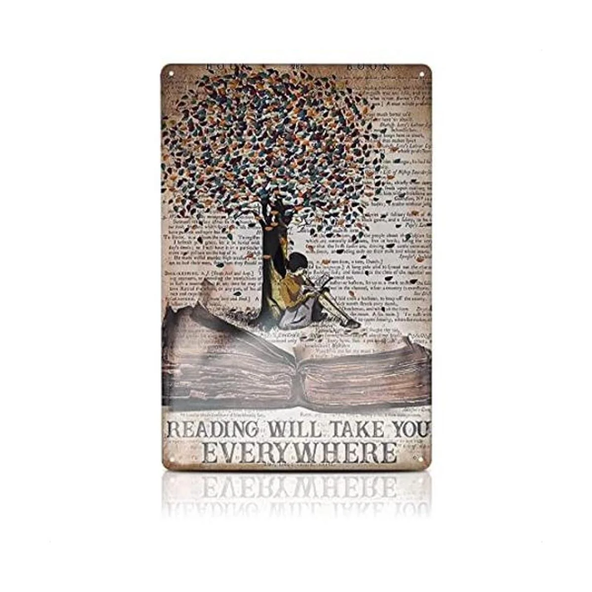 MALLONY Letrero de metal para leer con texto en inglés_1