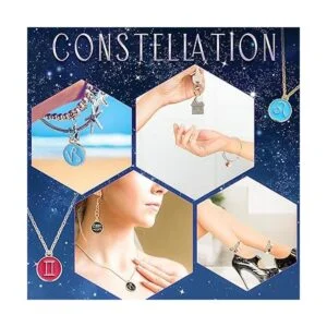 Henoyso 72 dijes de signo del zodiaco redondos de metal_2