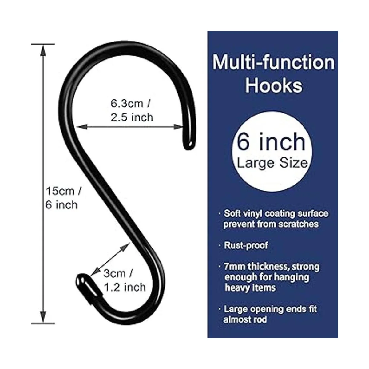HiGift Paquete de 8 ganchos en S resistentes de 6_2