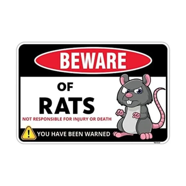 Venicor Signo de Beware of Rat 8 x 12 pulgadas_1
