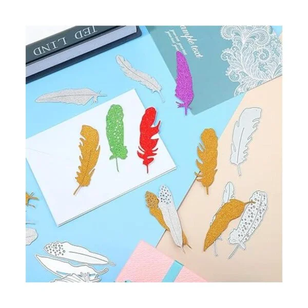 9 troqueles de corte de plumas plantillas de repujado de_2