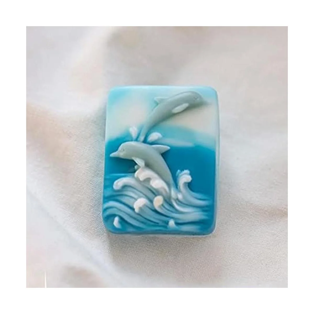 Molde de jabón de silicona Delfín en relieve hecho a mano_5