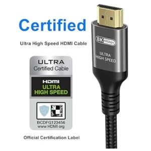 Cable HDMI de 10k 8k 4k de 3.3 pies certificado 48Gbps_2