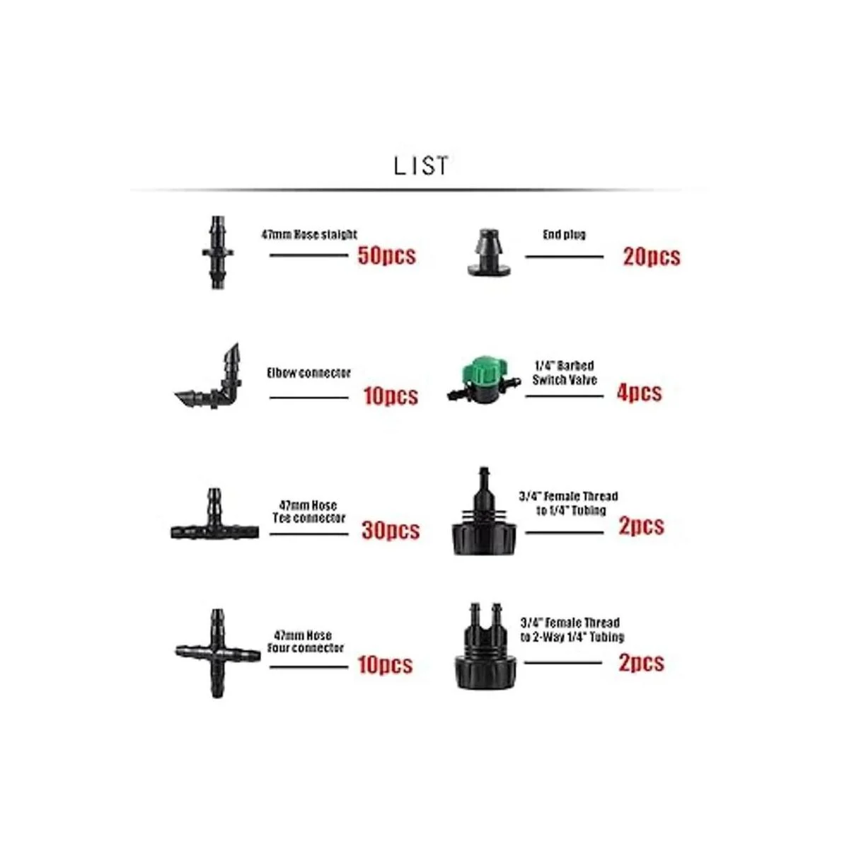 Kit de accesorios de riego de 128 piezas de conectores de_2