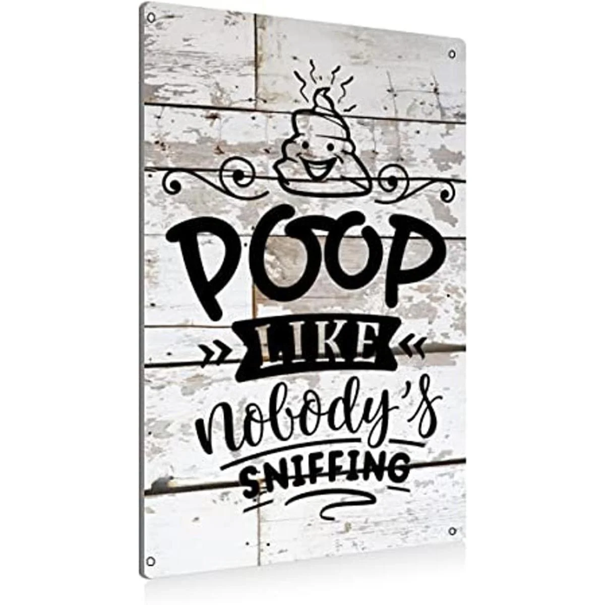 BEASTZHENG letrero rústico para baño con texto en inglés_1