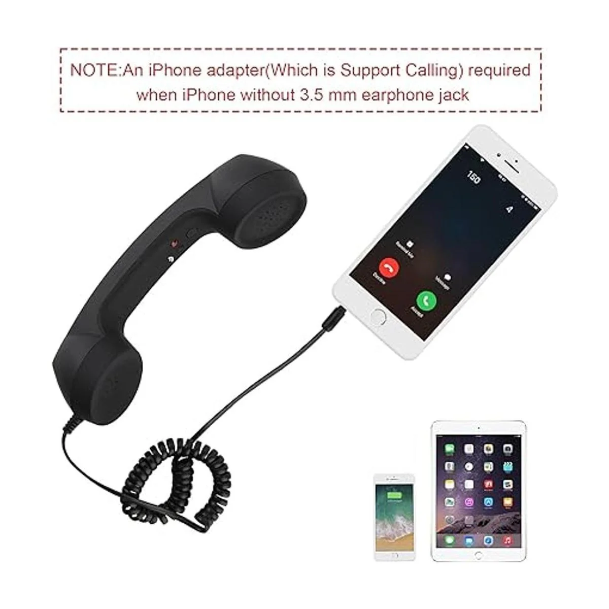 Cosmos Receptor de teléfono celular retro con micrófono_4