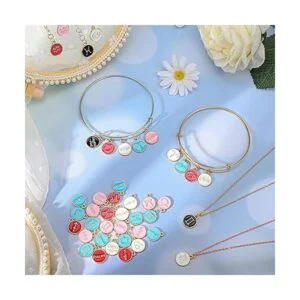 Henoyso 72 dijes de signo del zodiaco redondos de metal_5