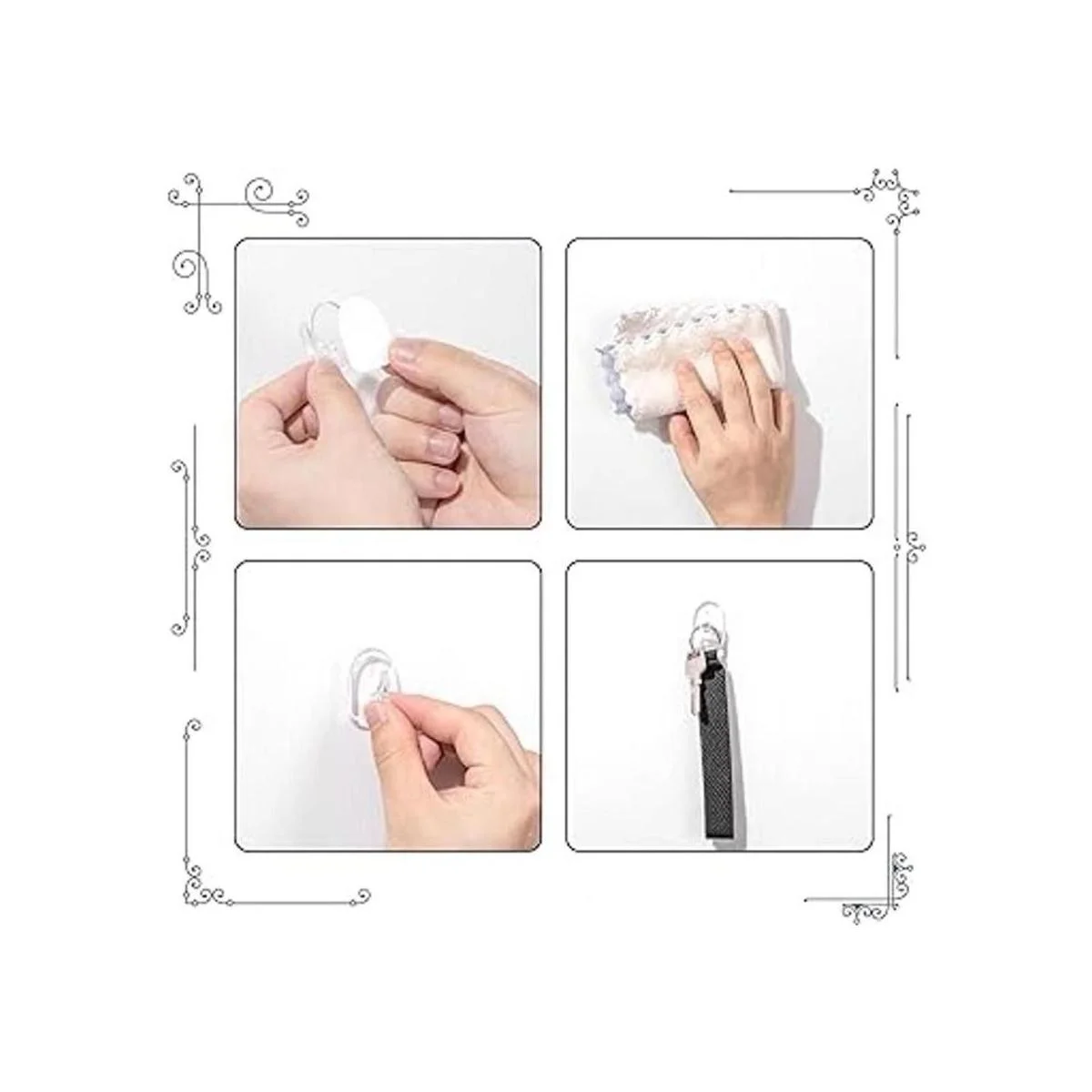 Jetec 60 ganchos transparentes para colgar en la pared con_3