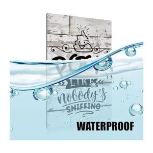 BEASTZHENG letrero rústico para baño con texto en inglés_3