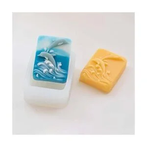 Molde de jabón de silicona Delfín en relieve hecho a mano_4