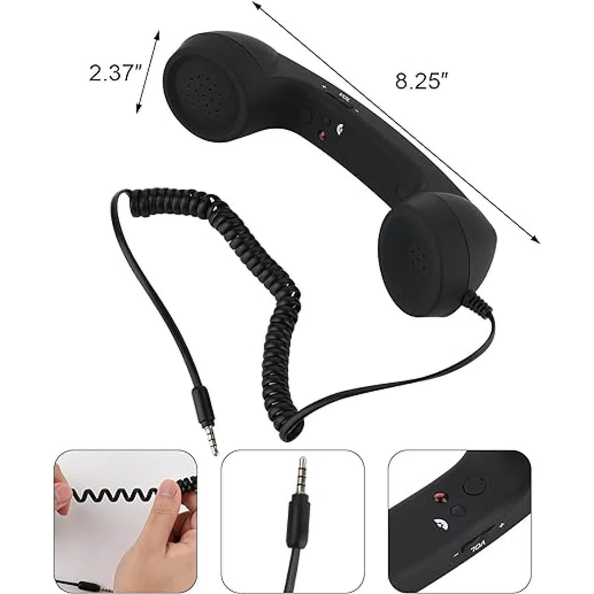 Cosmos Receptor de teléfono celular retro con micrófono_3