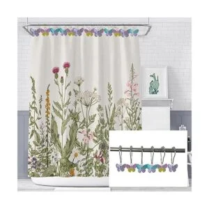 Ganchos para cortina de ducha de mariposas 12 piezas de_6