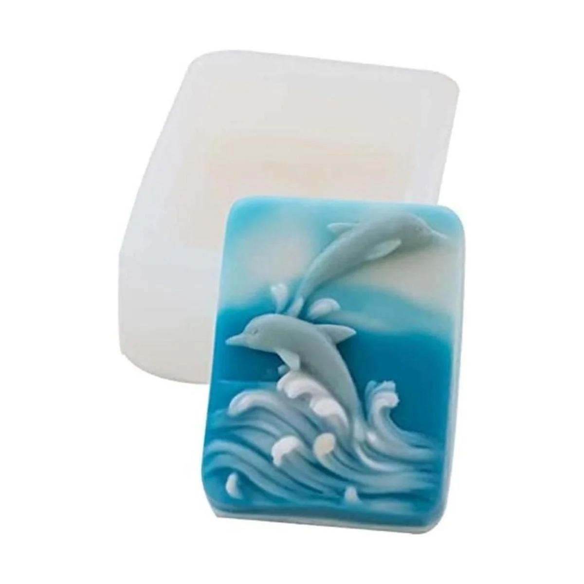Molde de jabón de silicona Delfín en relieve hecho a mano_1