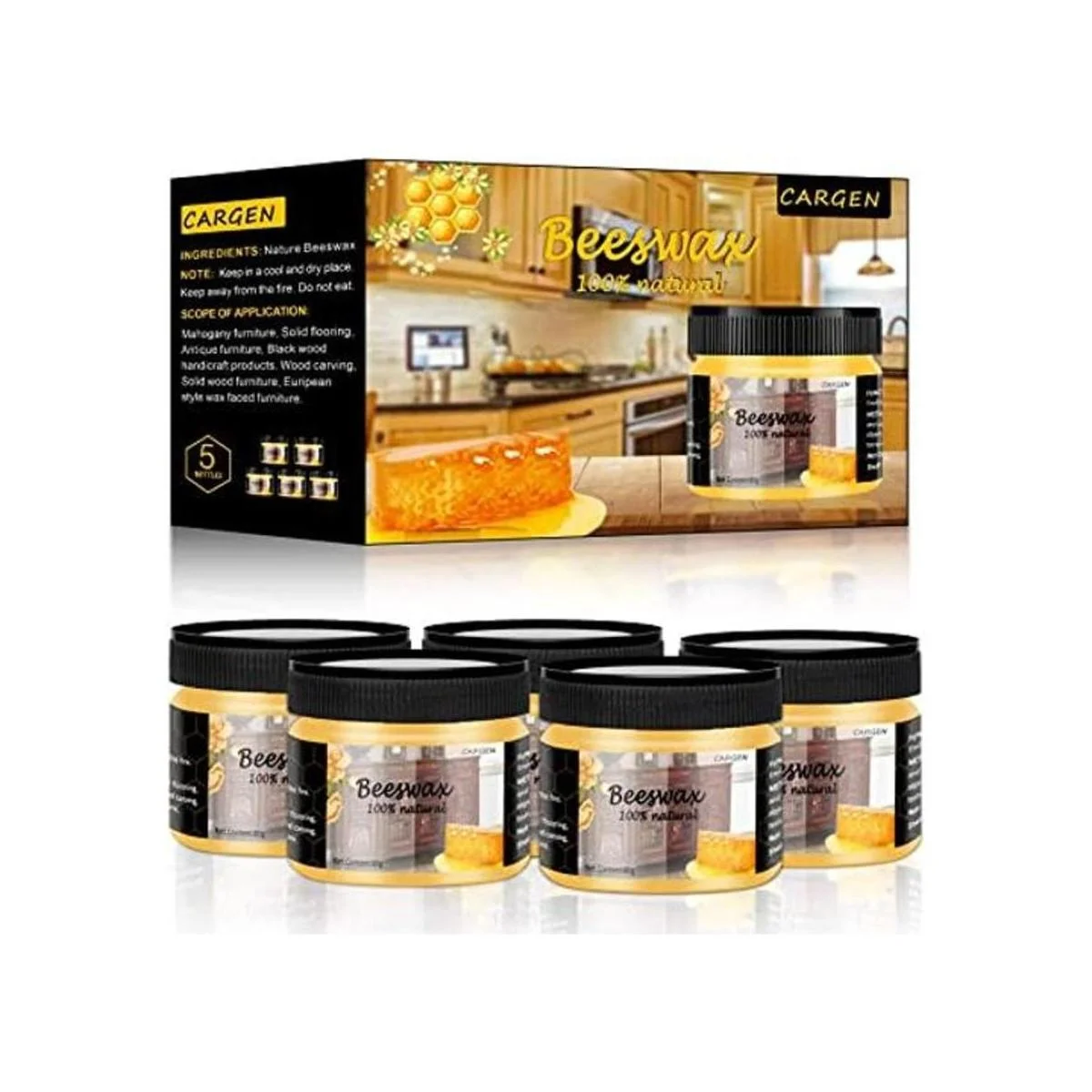 CARGEN Cera de abejas para muebles de madera mesa de_1