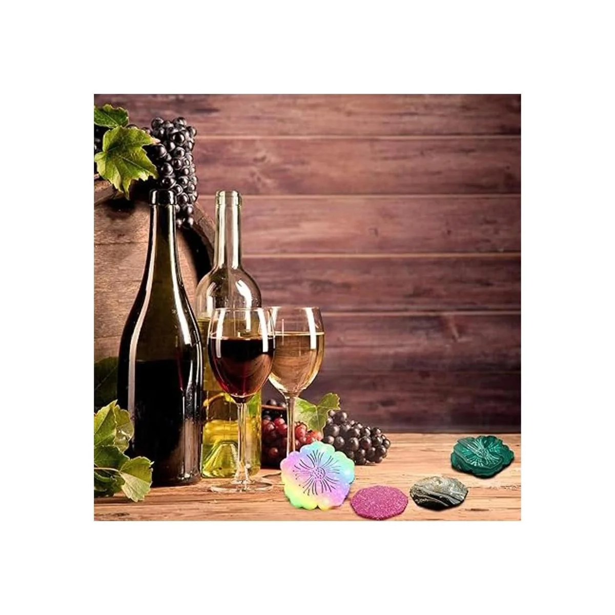 El juego de 8 moldes de resina de silicona de posavasos_4