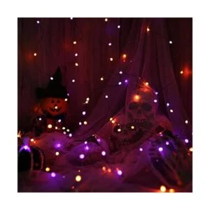 Lomotech Luces de Halloween naranjas moradas 16.4 pies_6