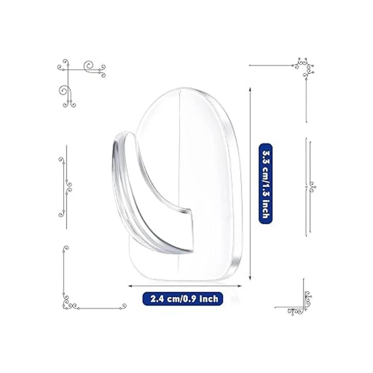 Jetec 60 ganchos transparentes para colgar en la pared con_2