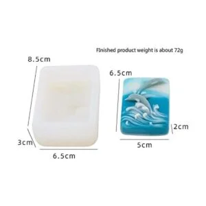 Molde de jabón de silicona Delfín en relieve hecho a mano_2