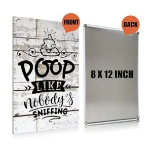 BEASTZHENG letrero rústico para baño con texto en inglés_2