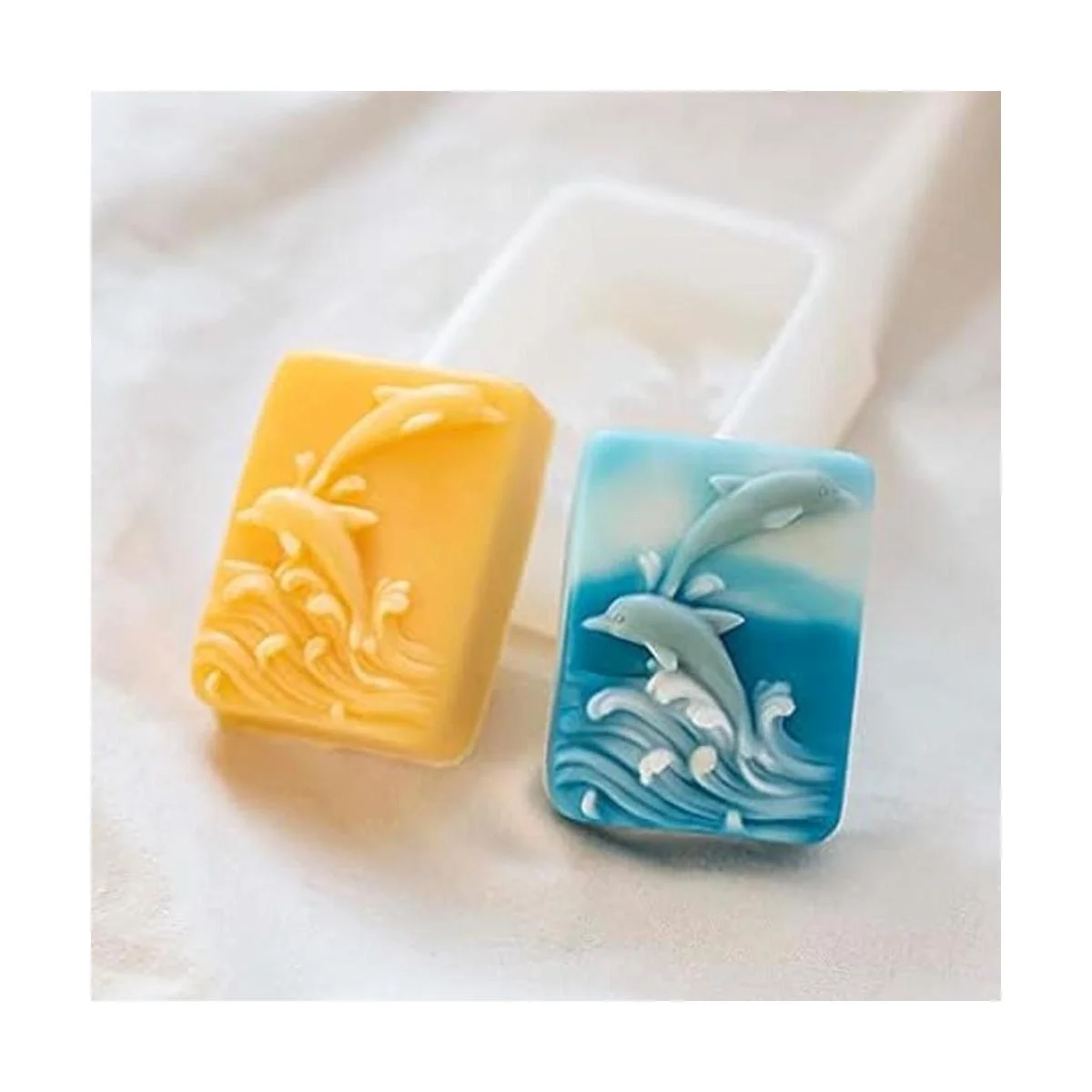 Molde de jabón de silicona Delfín en relieve hecho a mano_3