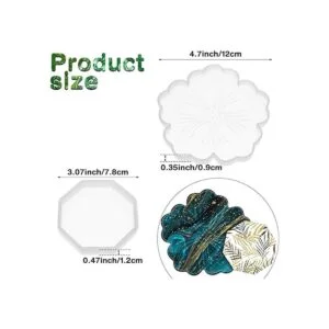 El juego de 8 moldes de resina de silicona de posavasos_3