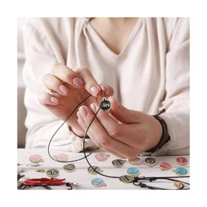 Henoyso 72 dijes de signo del zodiaco redondos de metal_7