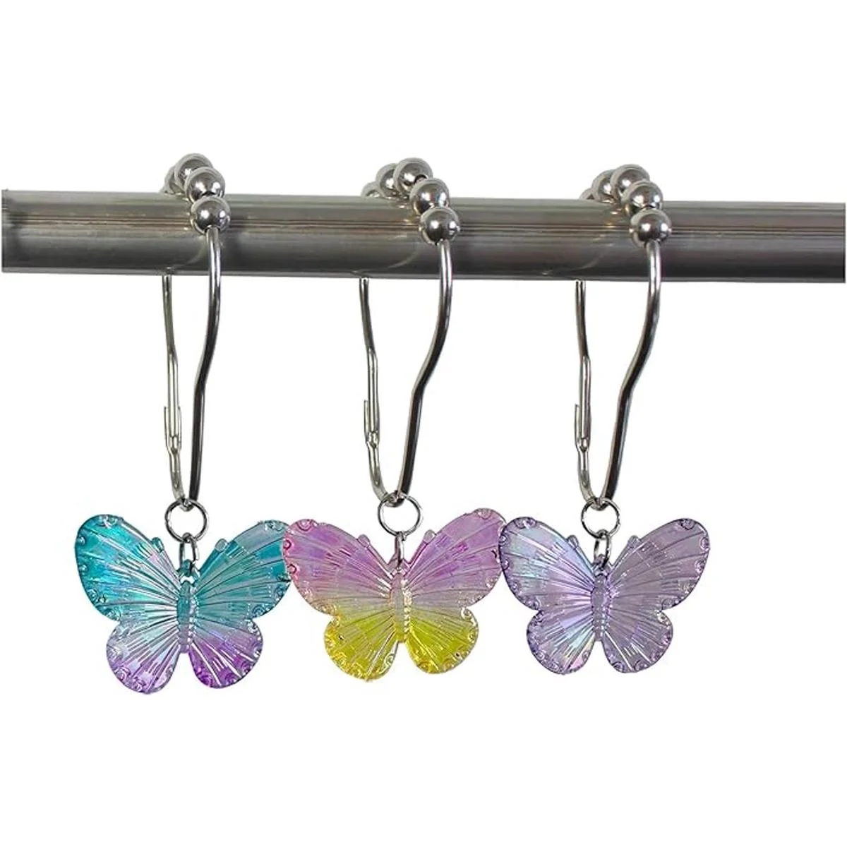 Ganchos para cortina de ducha de mariposas 12 piezas de_1
